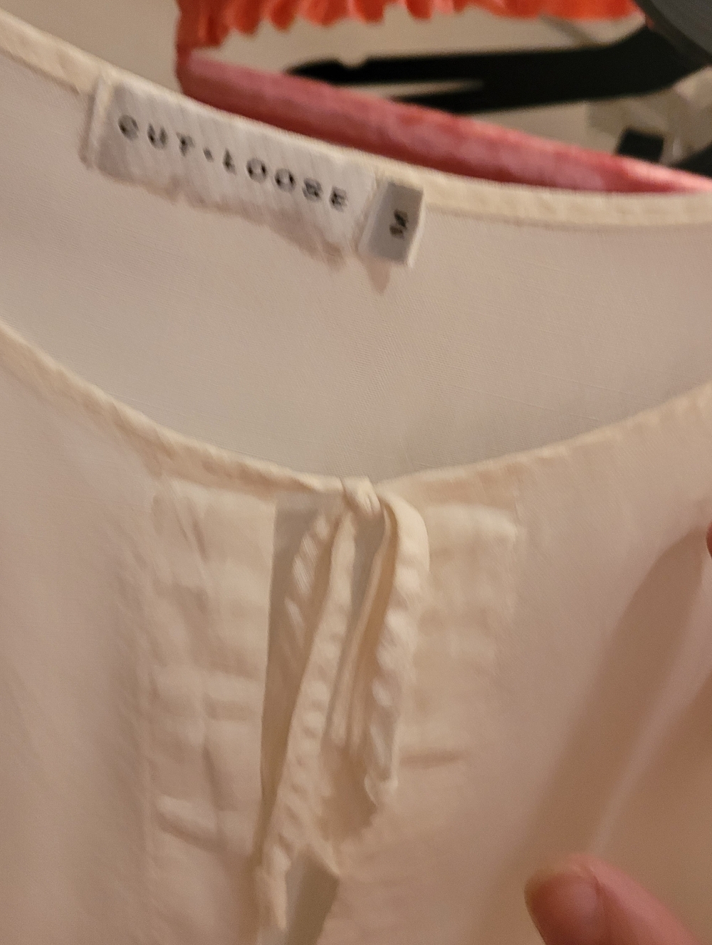 Cut Loose M Oversized Lightweight Cream Peasant Blouse - Picture 3 of 10